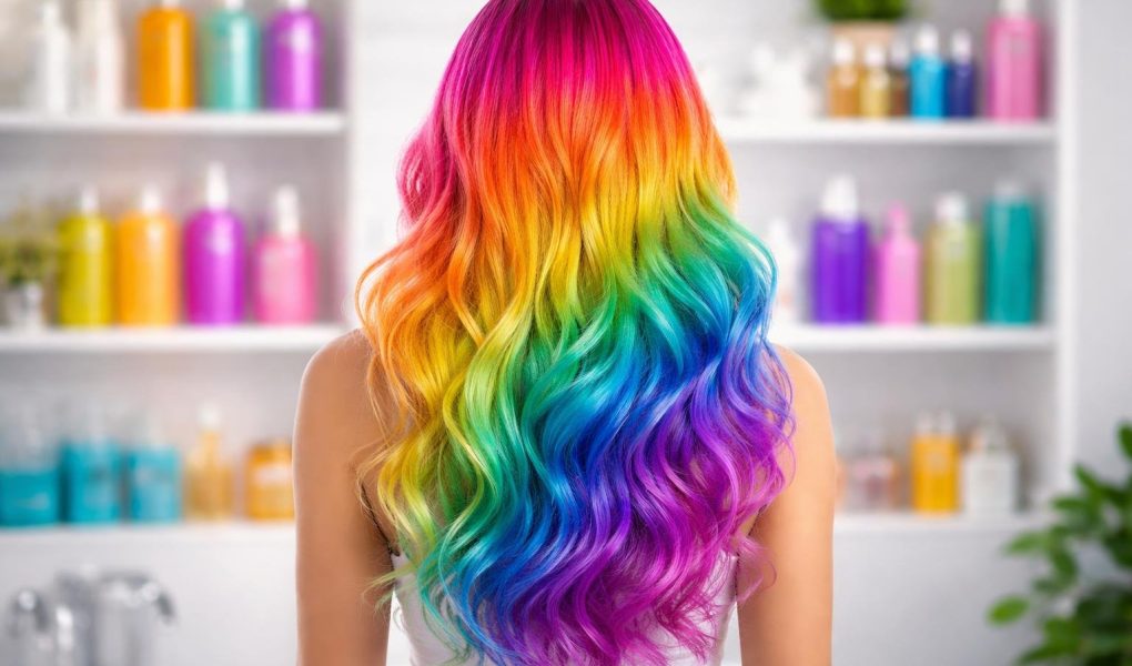 femme-cheveux-couleurs-vives-etagere