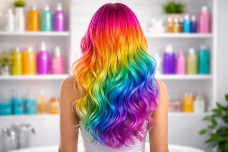 femme-cheveux-couleurs-vives-etagere