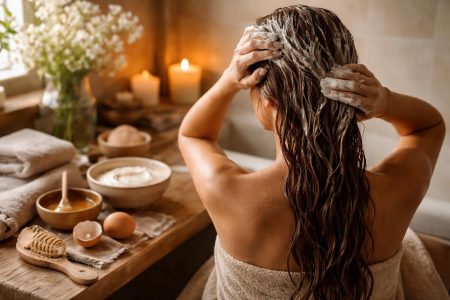 personne-cheveux-longs-masque-accessoires-naturels