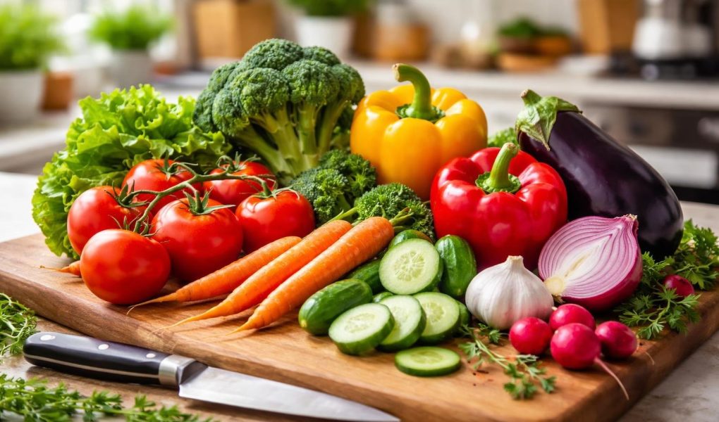 legumes-frais-planche-bois-cuisine
