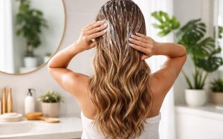 femme-soin-capillaire-miroir-plantes