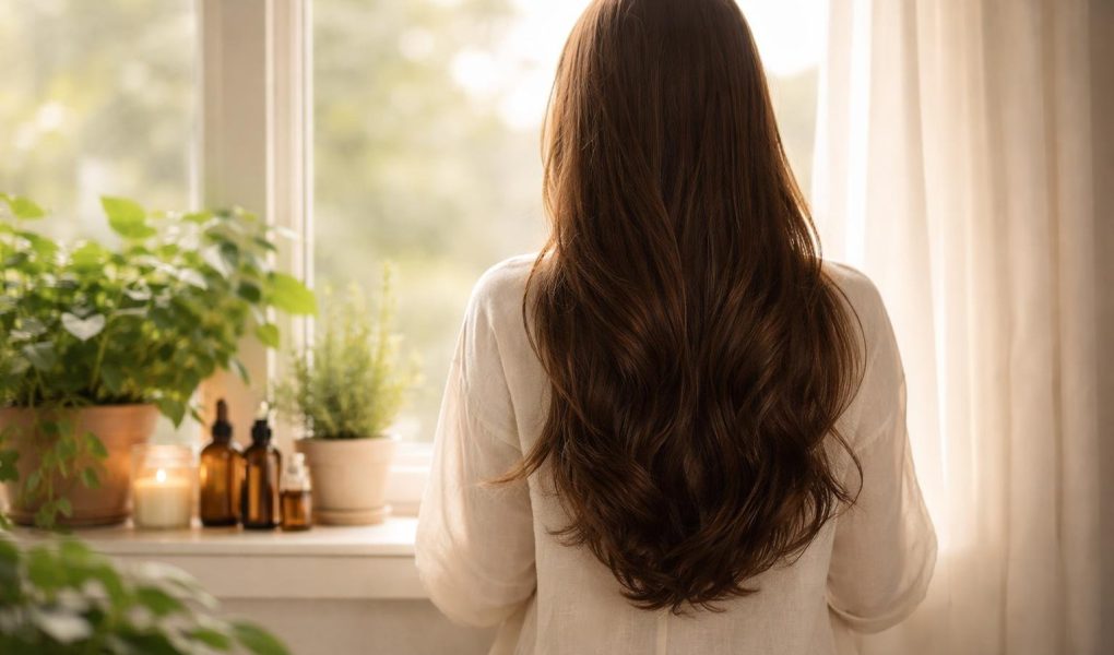 femme-cheveux-longs-plantes-fenetre