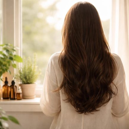 femme-cheveux-longs-plantes-fenetre