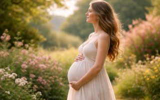 femme-enceinte-jardin-fleuri-profil