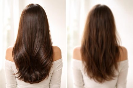 femme-cheveux-brillants-flou-ternes